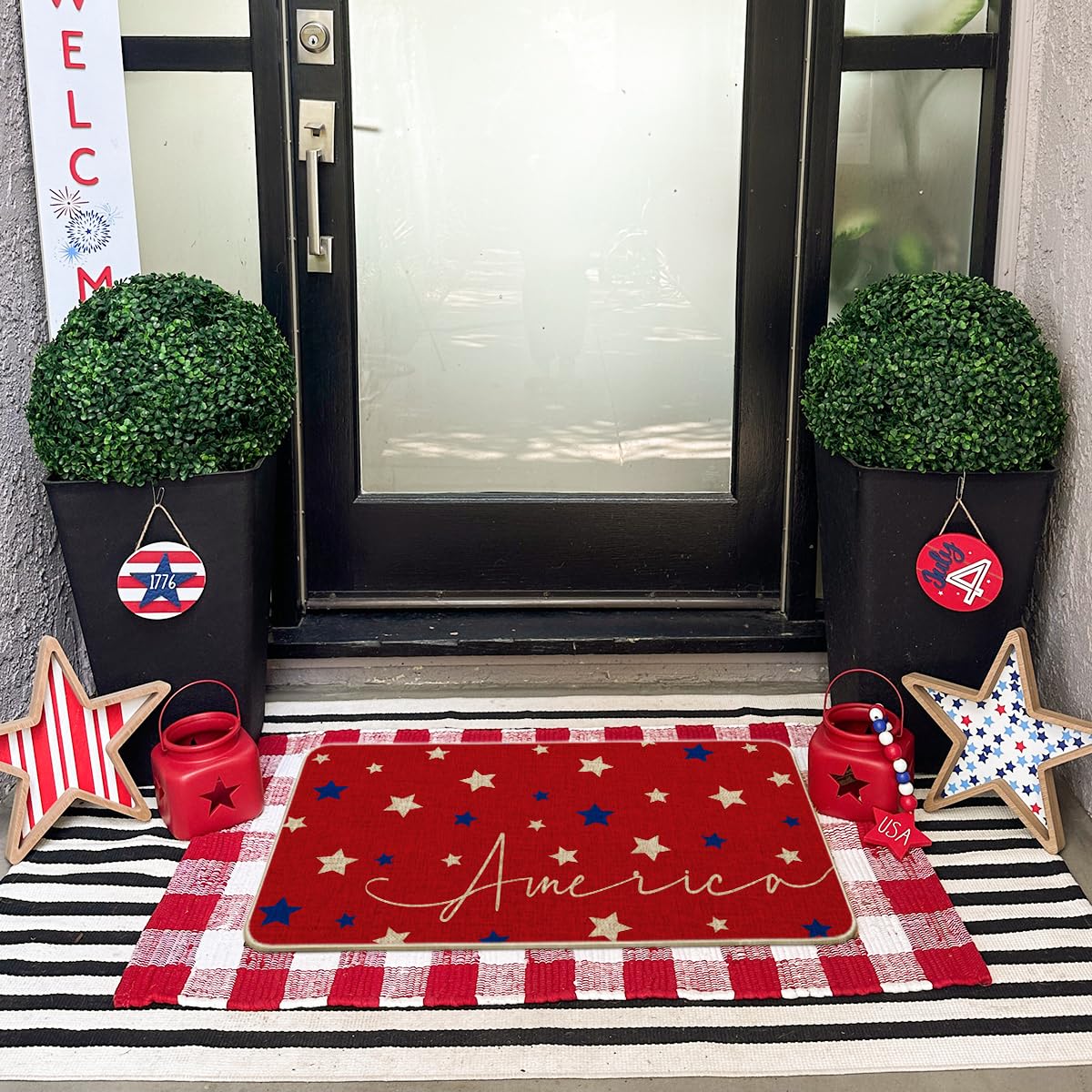Artoid Mode patriotic door mat for outdoor or indoor use.