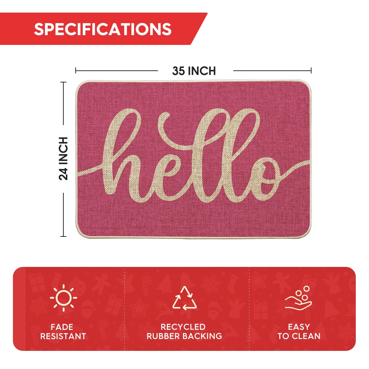 Artoid Mode pink hello spring doormat that is easy to clean and maintain