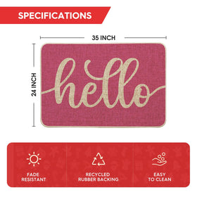 Artoid Mode pink hello spring doormat that is easy to clean and maintain
