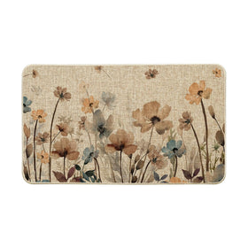 Artoid Mode Poppy Floral Leaves doormat welcomes guests and helps keep dirt outside.