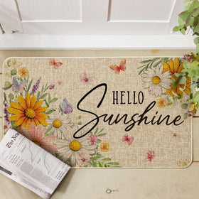 Artoid Mode floral doormat features non-slip backing for safe outdoor decking and entryways.