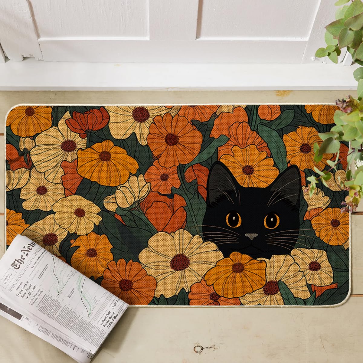 Artoid Mode spring decor doormat adds color to entryways for a fresh home vibe.