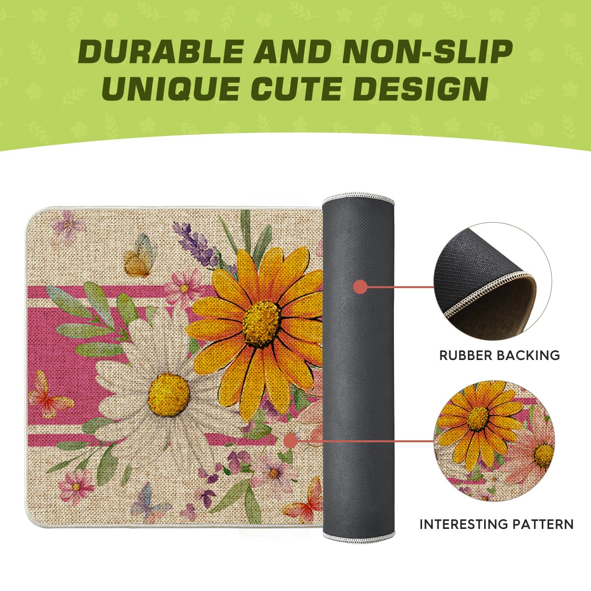 Artoid Mode stain-resistant doormat keeps prints vibrant with light cleaning.