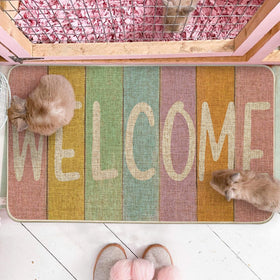 Artoid Mode Stripes Low-profile Doormat fits neatly under doors for quick curb appeal.