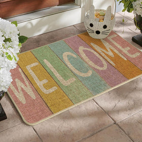 Artoid Mode Stripes Doormat shows non-slip backing for safer, rain-ready entrances.
