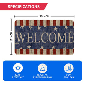 Artoid Mode stripes stars welcome doormat entryway setup ready for outdoor use and seasonal flair