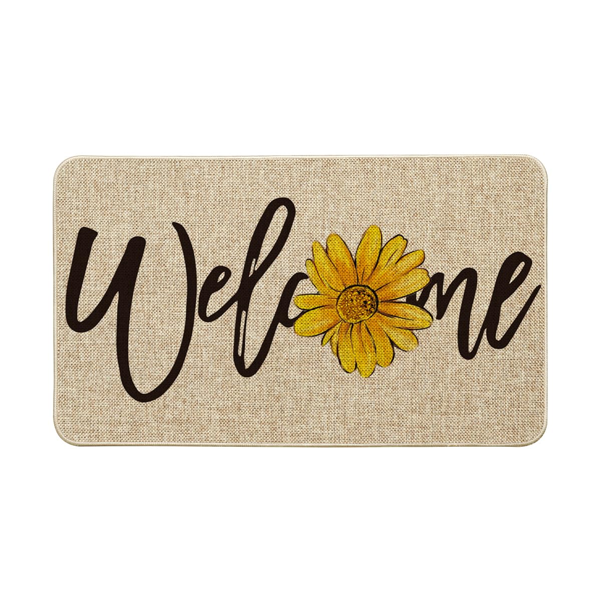 Artoid Mode sunflower welcome doormat front view enhances entryway decor