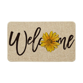 Artoid Mode sunflower welcome doormat front view enhances entryway decor