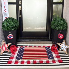 Artoid Mode US flag pattern doormat emphasizes durable, easy-clean surface