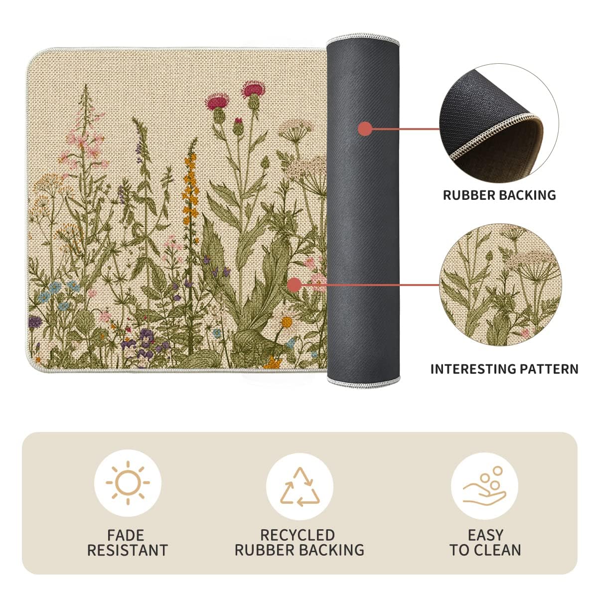 Artoid Mode Wildflower mat placed in an entryway adds color and easy maintenance.