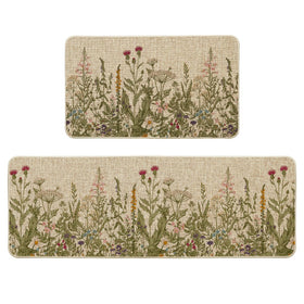 Artoid Mode Wildflower kitchen mat 17x29 showcases vibrant pattern for stylish entryways.