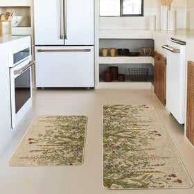 Artoid Mode Wildflower kitchen mat 17x47 provides extended coverage and seasonal decor.