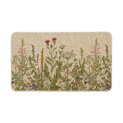 Artoid Mode Wildflower Spring Floral Doormat, non-slip backing for secure indoor-outdoor use