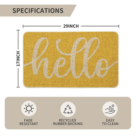 Artoid Mode Yellow Hello Spring doormat low-profile edge prevents trips at doors