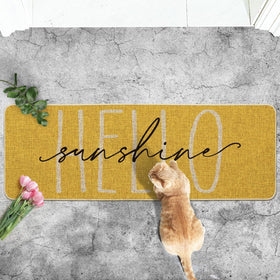 Artoid Mode Hello Sunshine mat suited for indoor and outdoor entryways for versatile use.