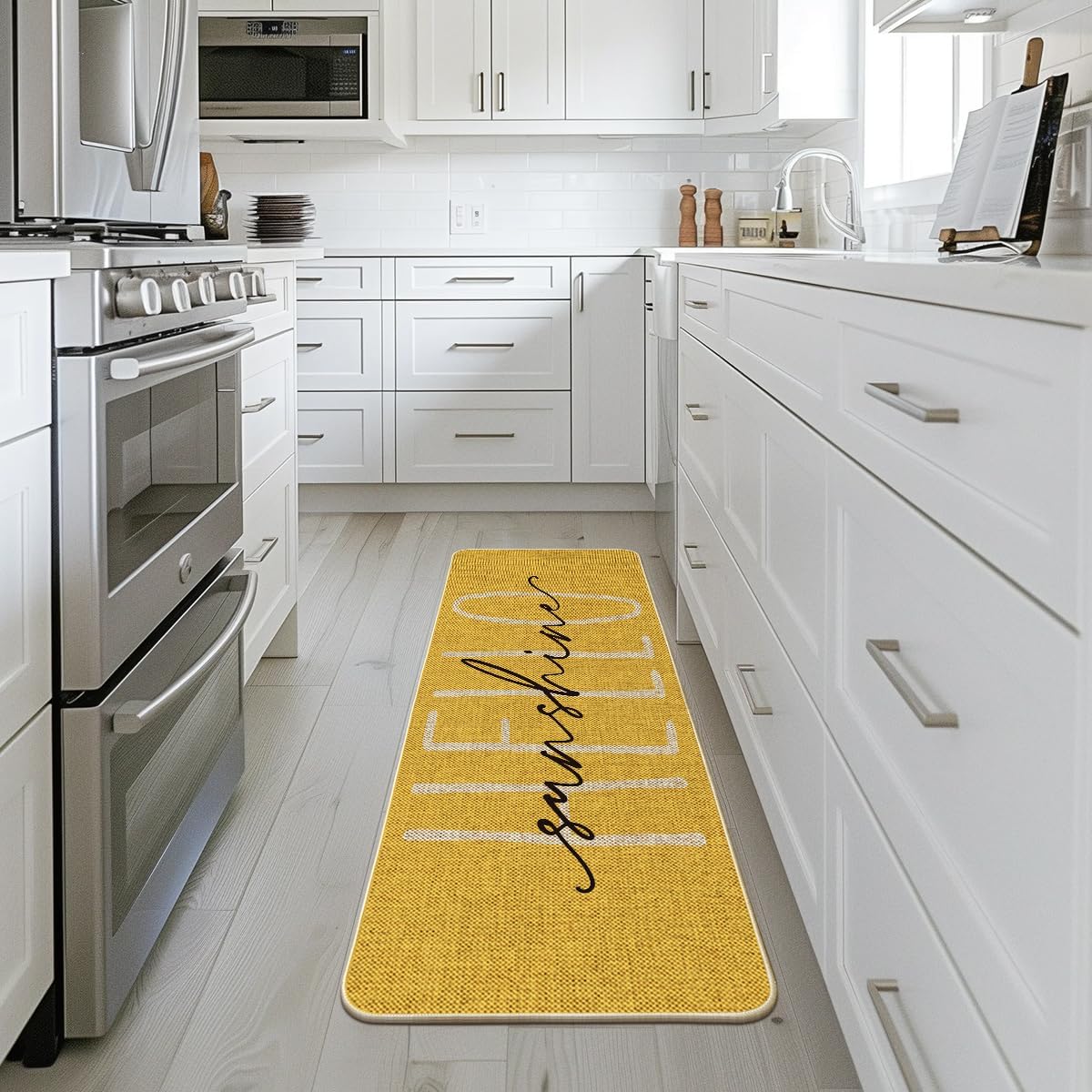 Closeup of the Hello Sunshine pattern enhances curb appeal with a cheerful look.
