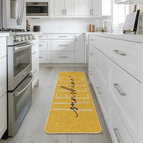 Closeup of the Hello Sunshine pattern enhances curb appeal with a cheerful look.
