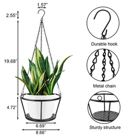 ARTORA black metal plant hanger hanging chain demonstrates easy installation.