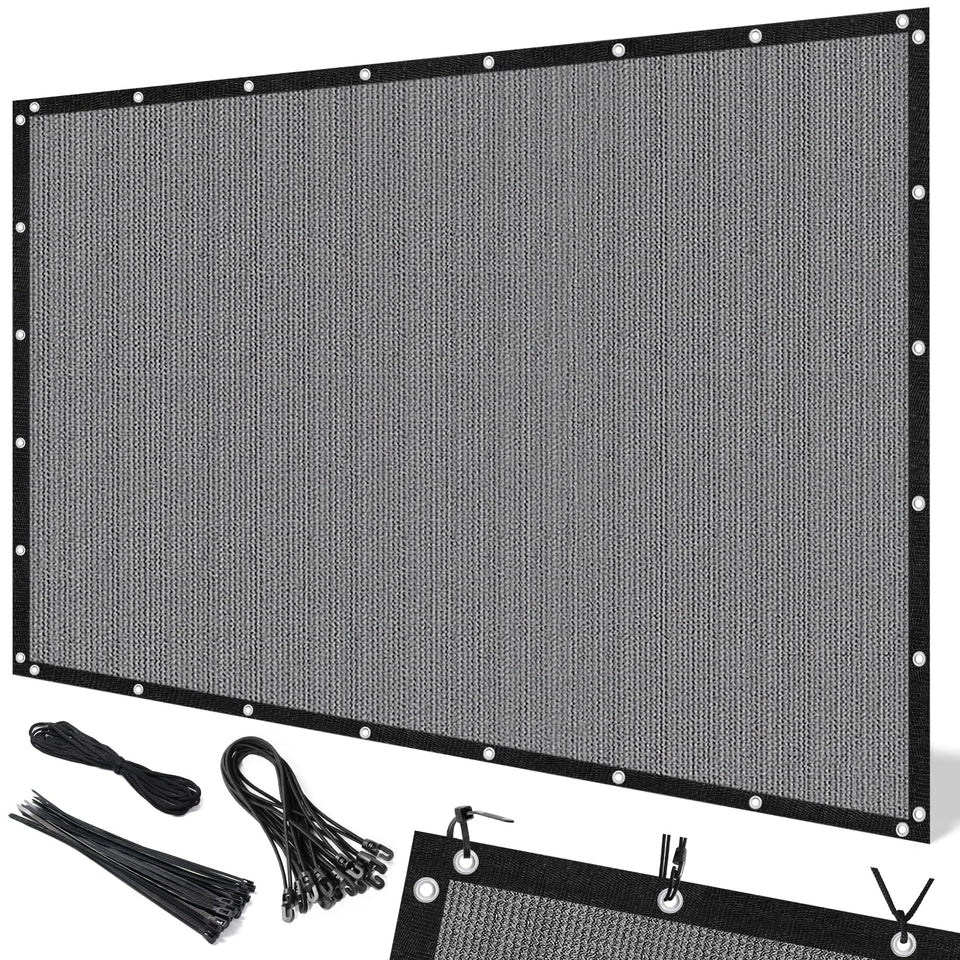 Artpuch 90percent sun shade cloth over a patio providing cool, comfortable shade.