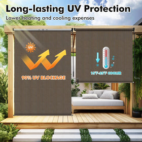 Artpuch cordless wand enables easy, safe outdoor shade adjustment.