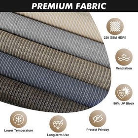 Artpuch durable aluminum tube and HDPE fabric resist wind and sun.