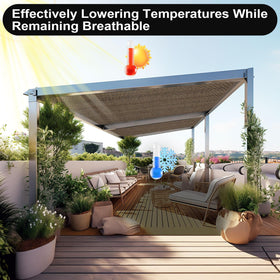 Artpuch easy-install shade cloth for gazebo and carport installations.