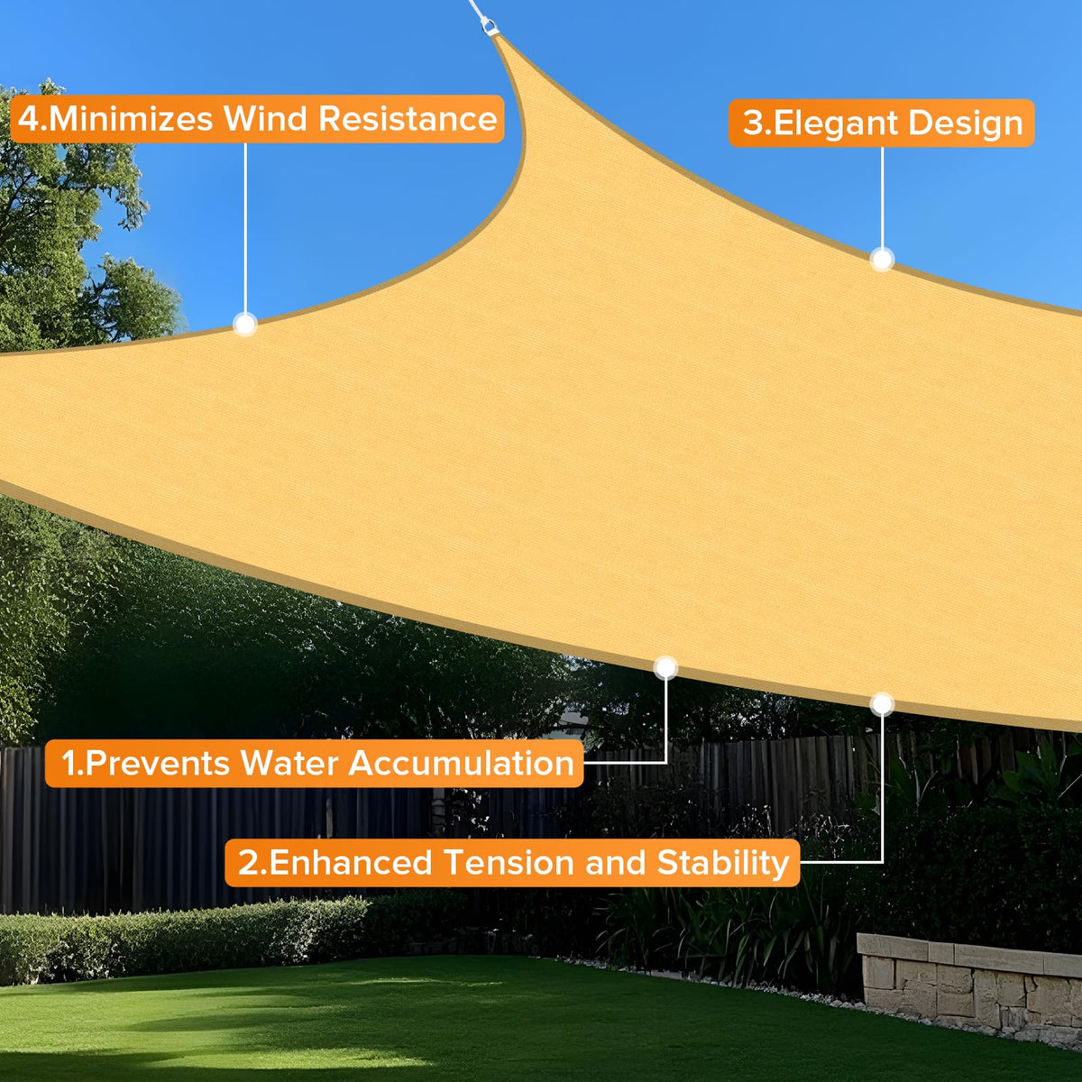 Artpuch shade sail fabric breathes to improve airflow on hot days.