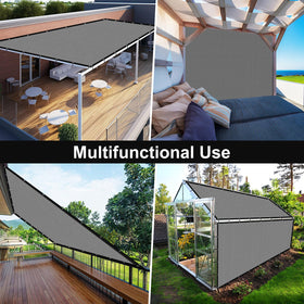 Artpuch water-permeable shade cloth prevents pooling after light rain.