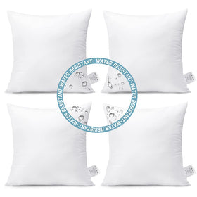 Artscope 18x18 outdoor pillow inserts 6-pack, plush and water-resistant for patio seating.
