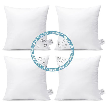 Artscope 18x18 outdoor pillow inserts 6-pack, plush and water-resistant for patio seating.
