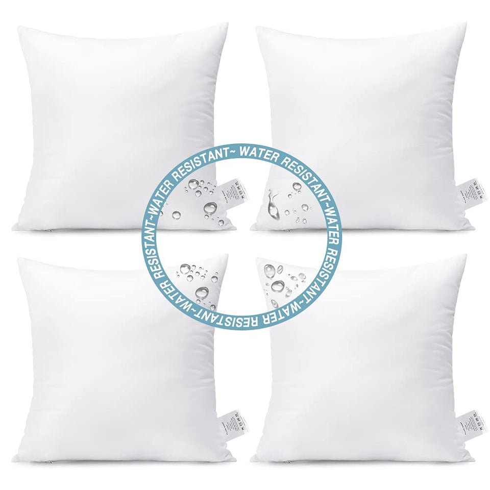 Artscope 18x18 outdoor pillow inserts 6-pack, plush and water-resistant for patio seating.