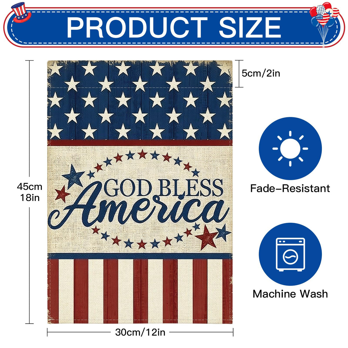 Artscope Independence Day garden flag, 12x18 inches, outdoor decoration.