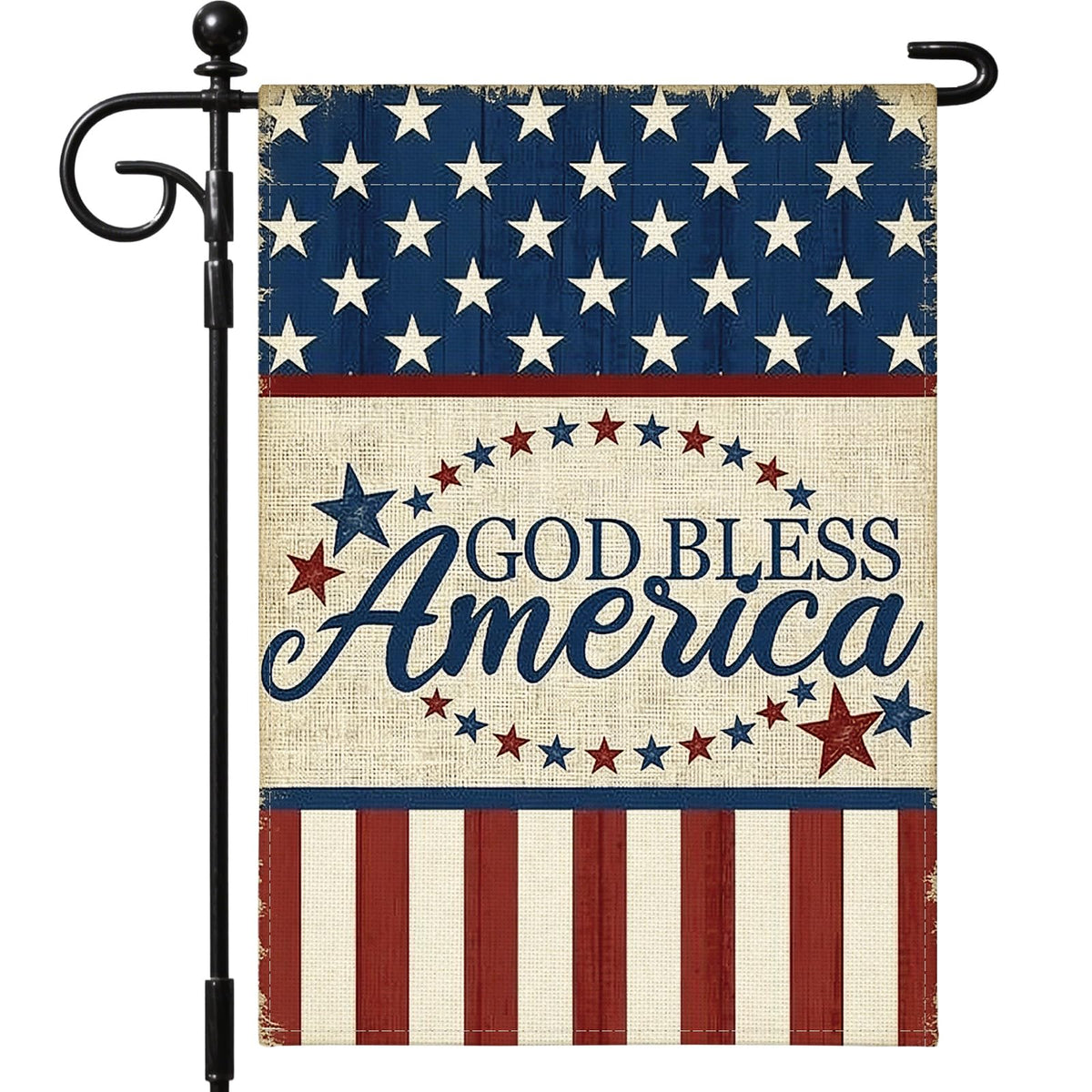 Artscope patriotic garden flag, 12x18 inch, double-sided for outdoor viewing.