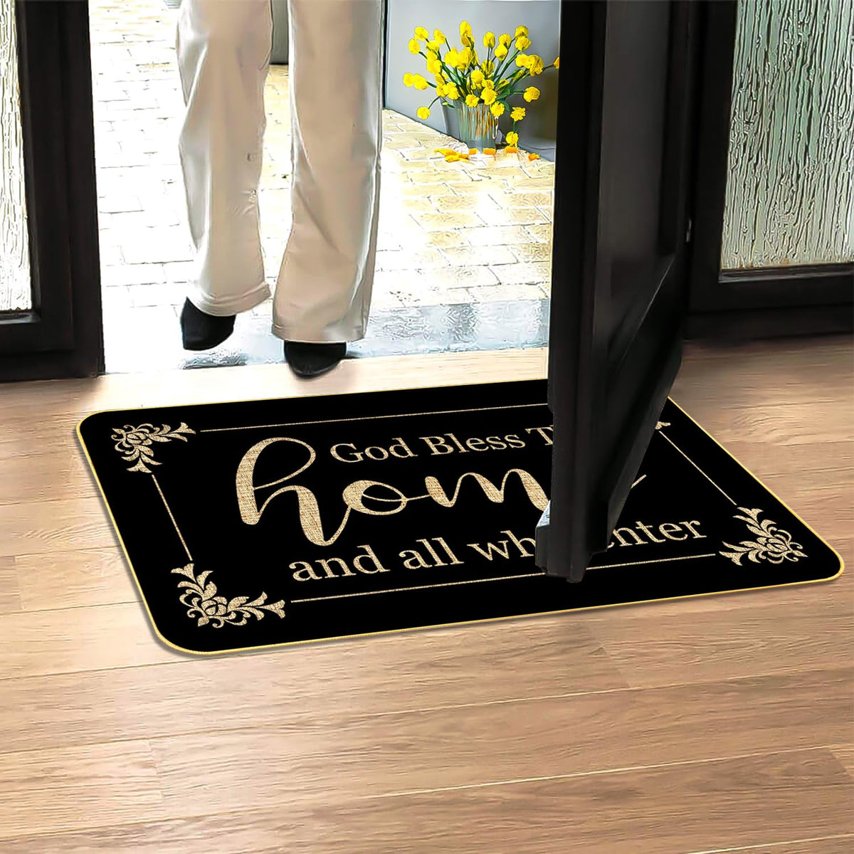 ARTUFAN front porch rustic doormat enhances curb appeal outside