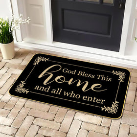 ARTUFAN God Bless This Home welcome mat for warm entryway greetings