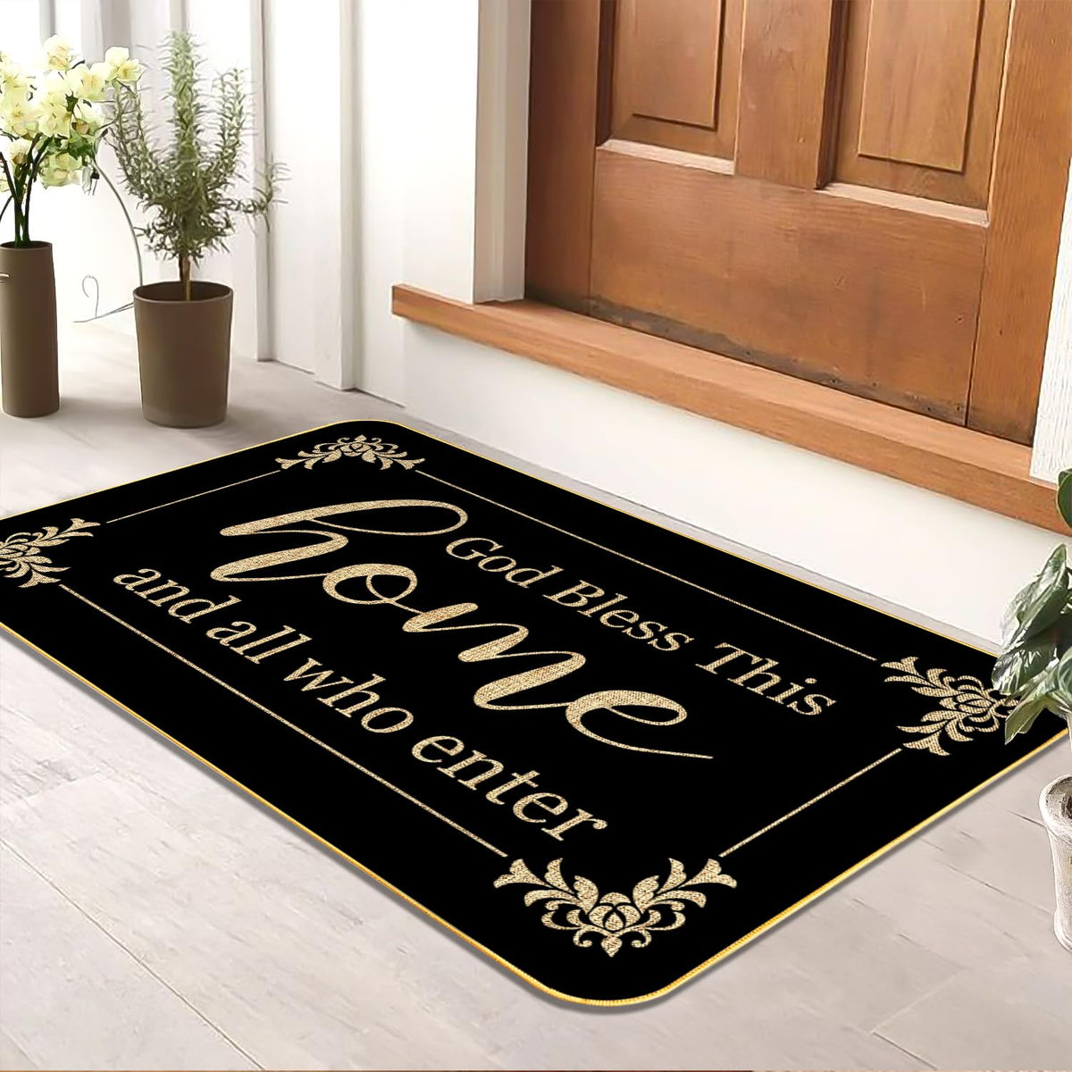 ARTUFAN indoor outdoor doormat with non slip backing for safe entry