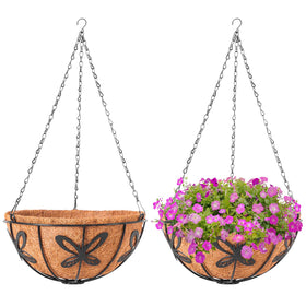 ARVINKEY butterfly-pattern 12-inch planter basket for balcony displays