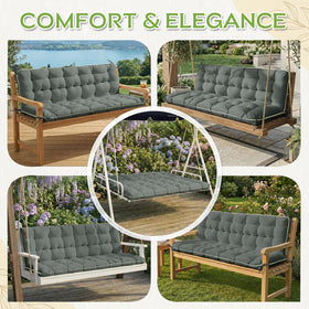 AS AWESLING backrest cushion supports relaxed lounging on outdoor benches.