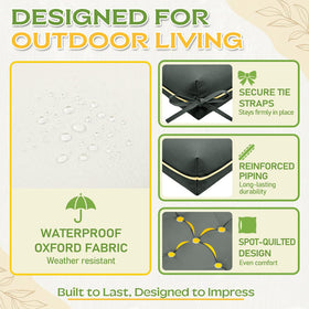 AS AWESLING gray cushion adds durable comfort to outdoor furniture.
