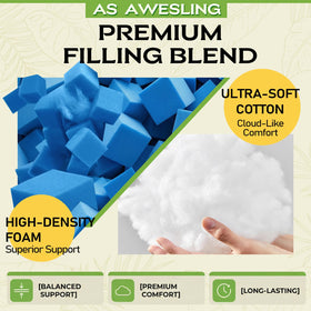 AS AWESLING oxford fabric cushion resists snags for multi-season use.