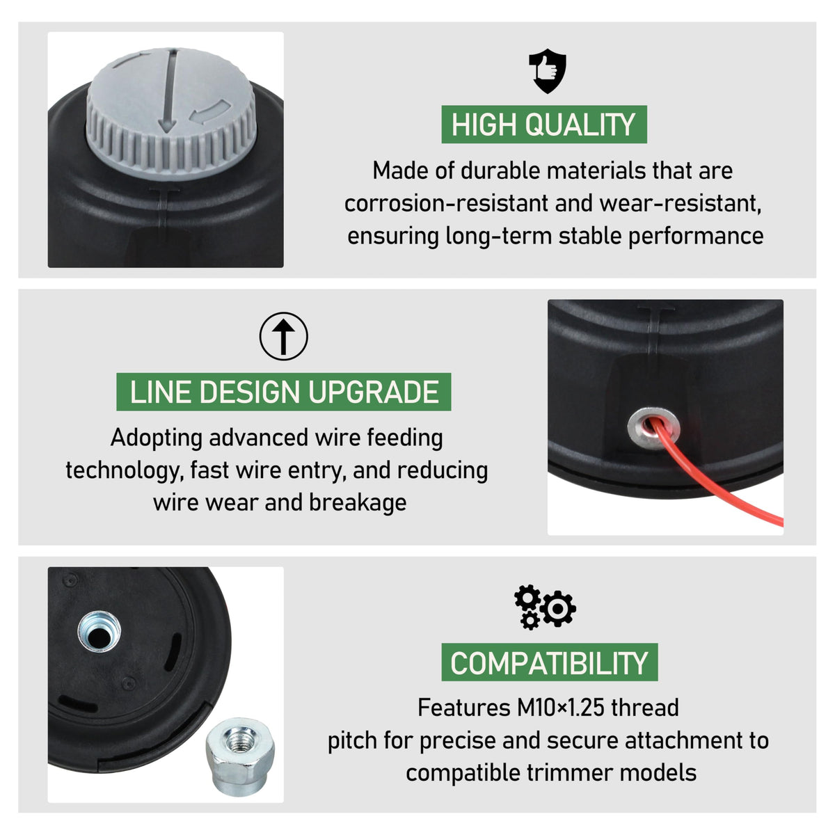 Ascavs weed eater head with efficient design for balanced, effective trimming.