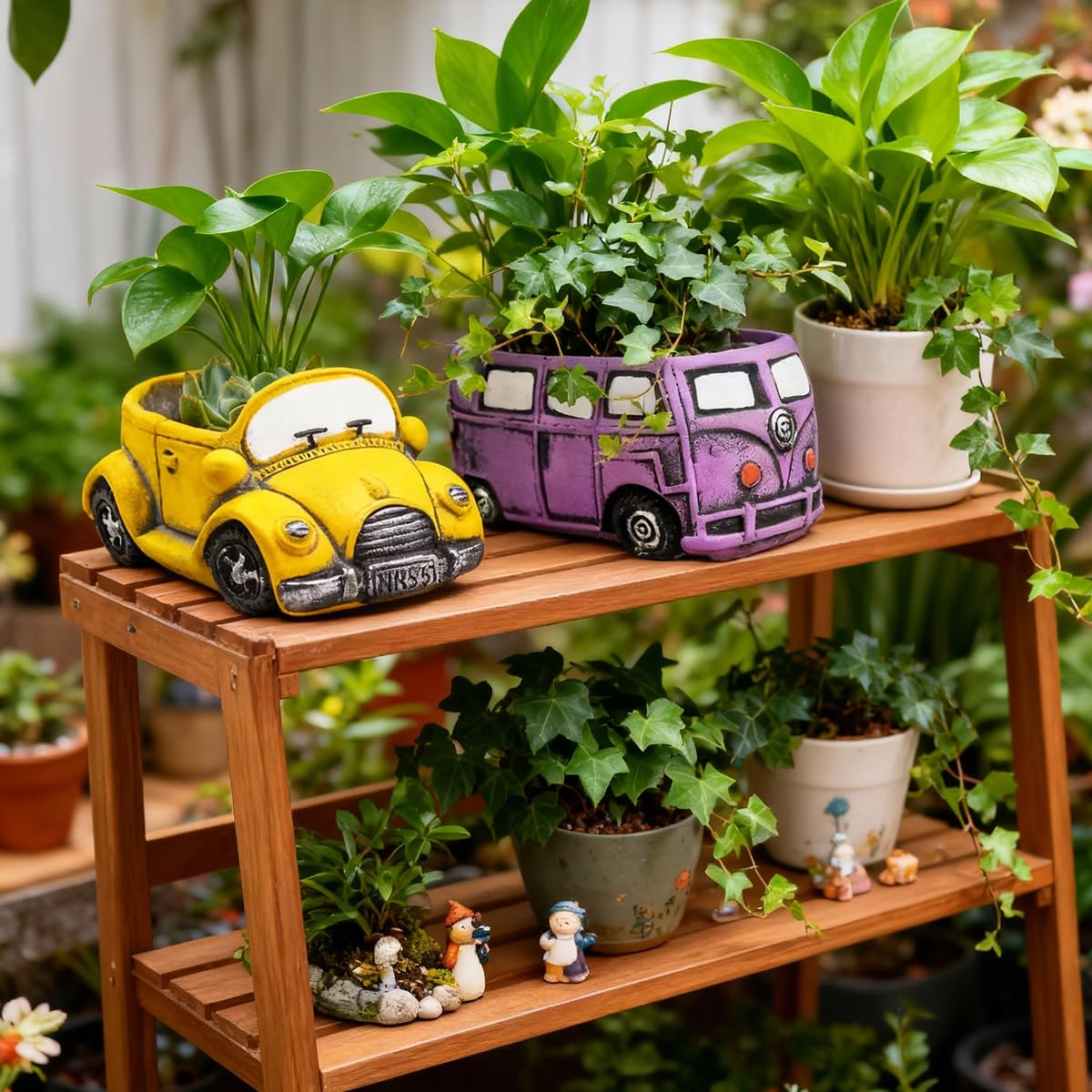 Ascrafter small cement car planter suitable for desks and windowsills