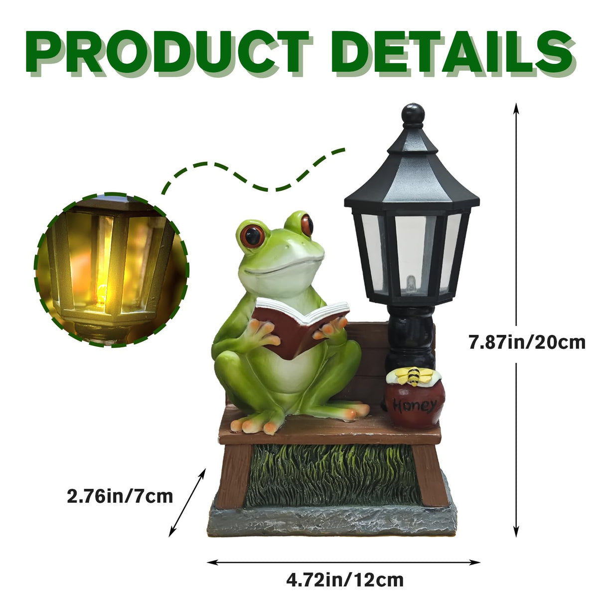 ASDFG Frog Statue placed on porch or lawn for a charming focal point.