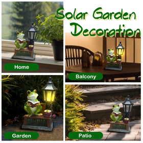 ASDFG Frog Yard Pond Figurine brightens garden edges and water features.