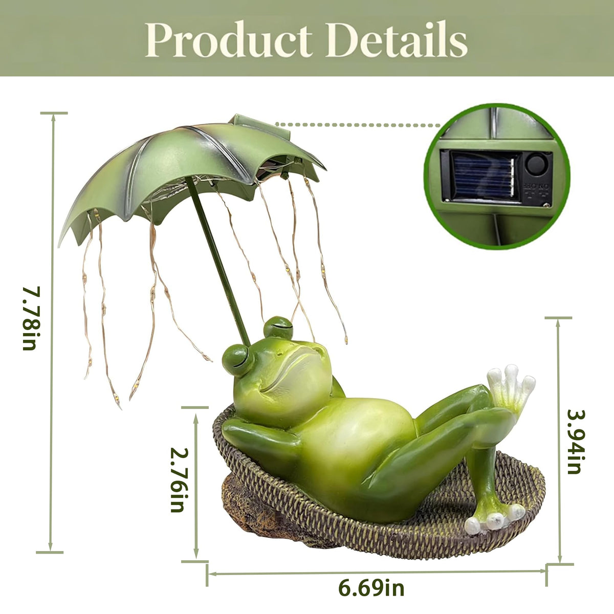 ASDFG garden frog-umbrella statue combines art and lighting for creative yard decor.