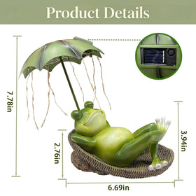 ASDFG garden frog-umbrella statue combines art and lighting for creative yard decor.
