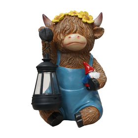 ASDFG Gift-ready Highland Cow garden ornament for women and garden lovers