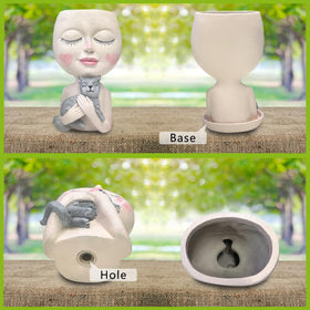 ASDFG indoor-outdoor decor planter in resin for versatile placement.