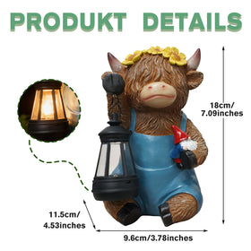 ASDFG Resin outdoor cow figure adds whimsical charm to patio and balcony