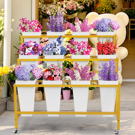Asee'm gold-finish stand elevates wedding, party, and shop florals.